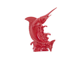 Light & Living - Ornament SWORDFISH - 33x16.5x43.5cm - Rood