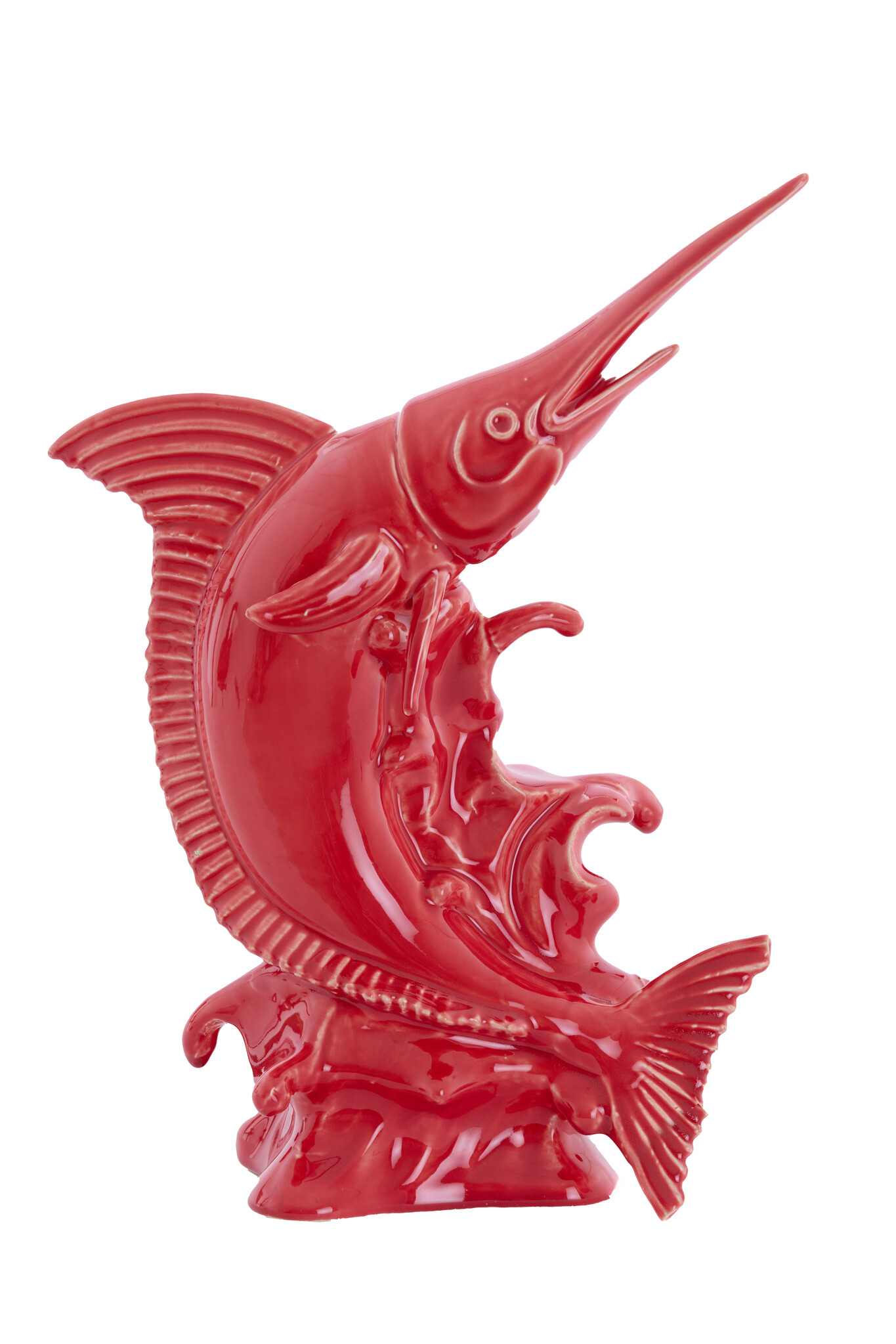 Light & Living - Ornament SWORDFISH - 33x16.5x43.5cm - Rood