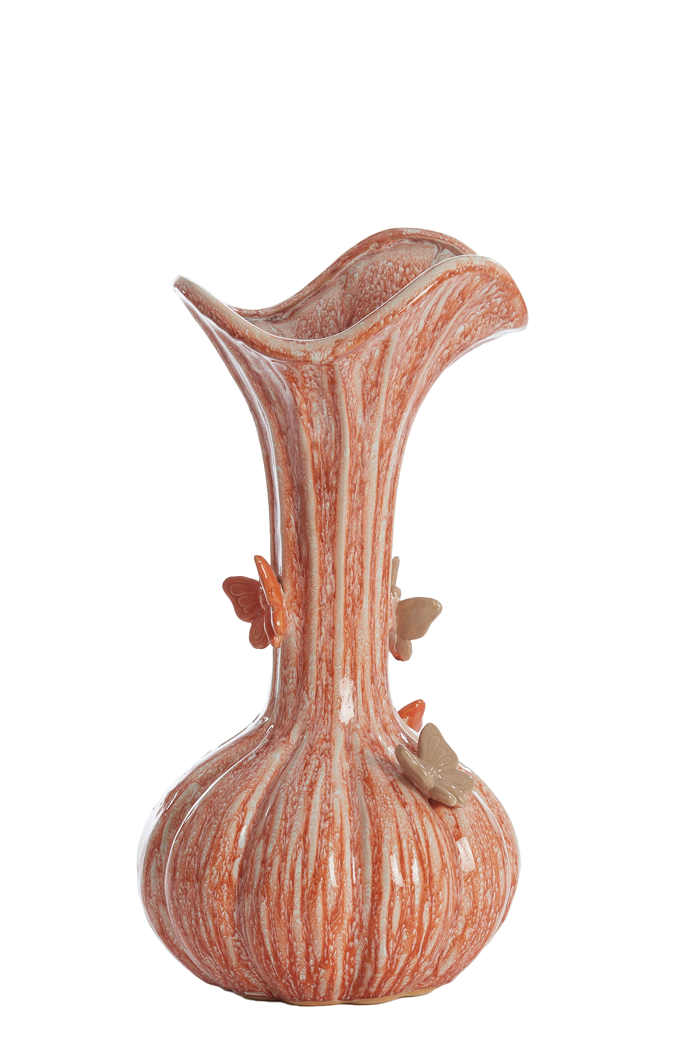 Light & Living - Vaas BUTTERFLY - Ø23x44cm - Oranje
