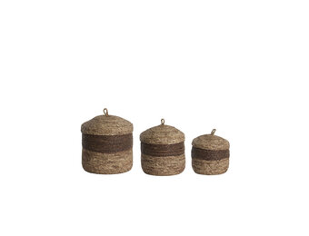 Light & Living - Mand KENMARE - Ø34x36cm - Bruin - Set van 3