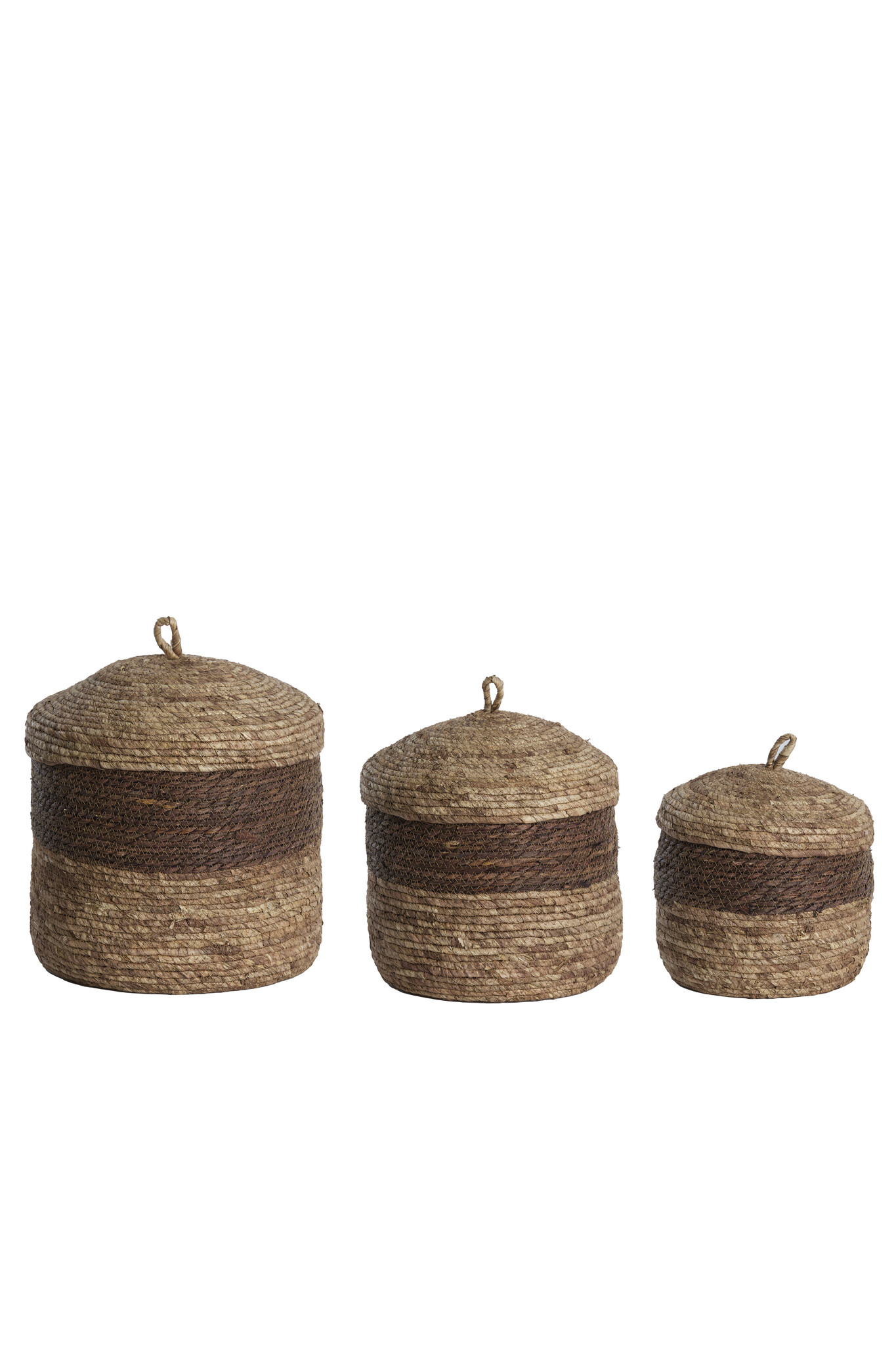 Light & Living - Mand KENMARE - Ø34x36cm - Bruin - Set van 3