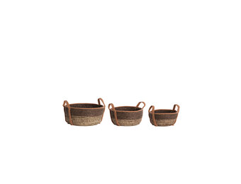 Light & Living - Mand KINSALE - Ø33x23cm - Bruin - Set van 3