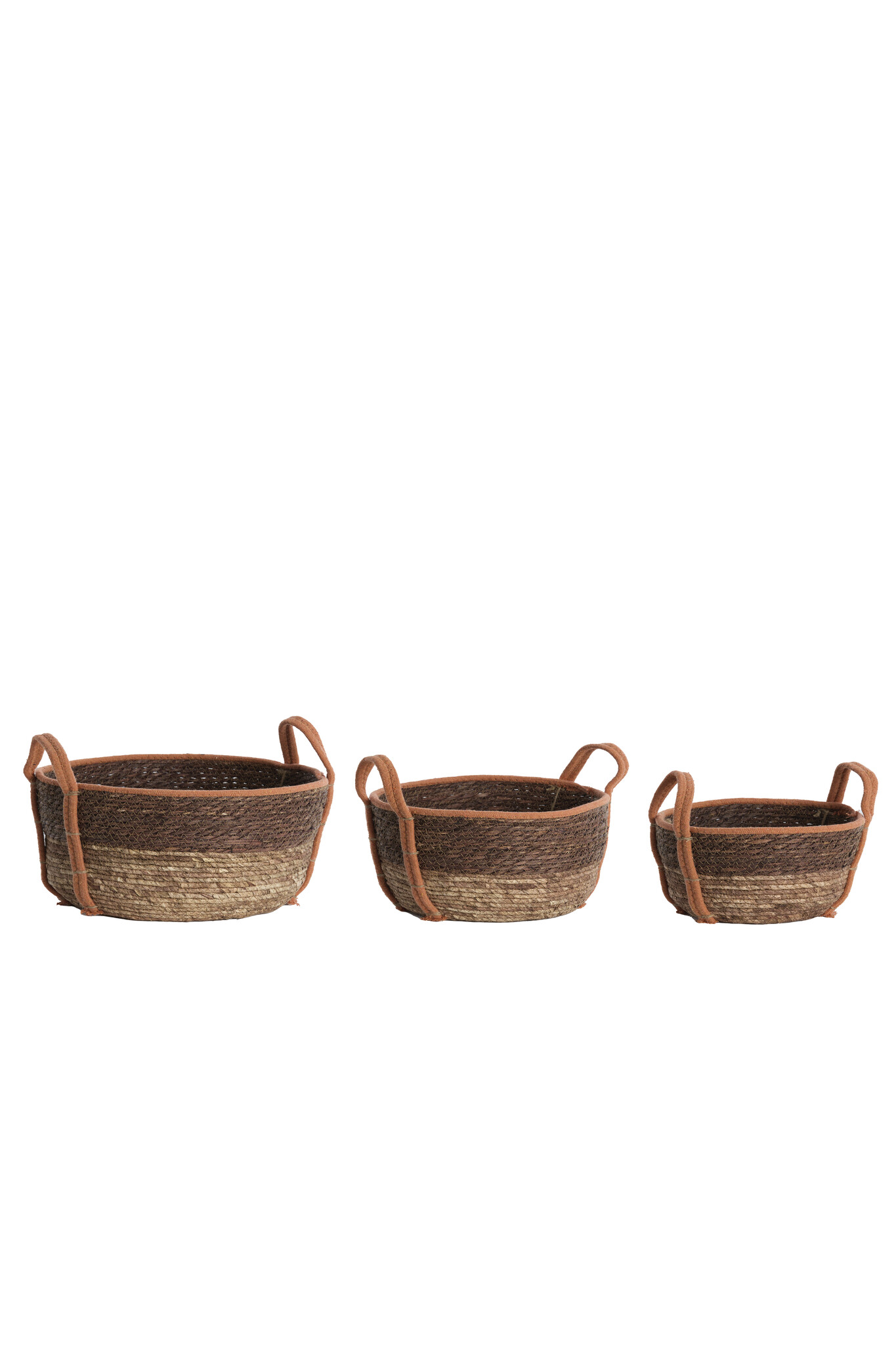 Light & Living - Mand KINSALE - Ø33x23cm - Bruin - Set van 3