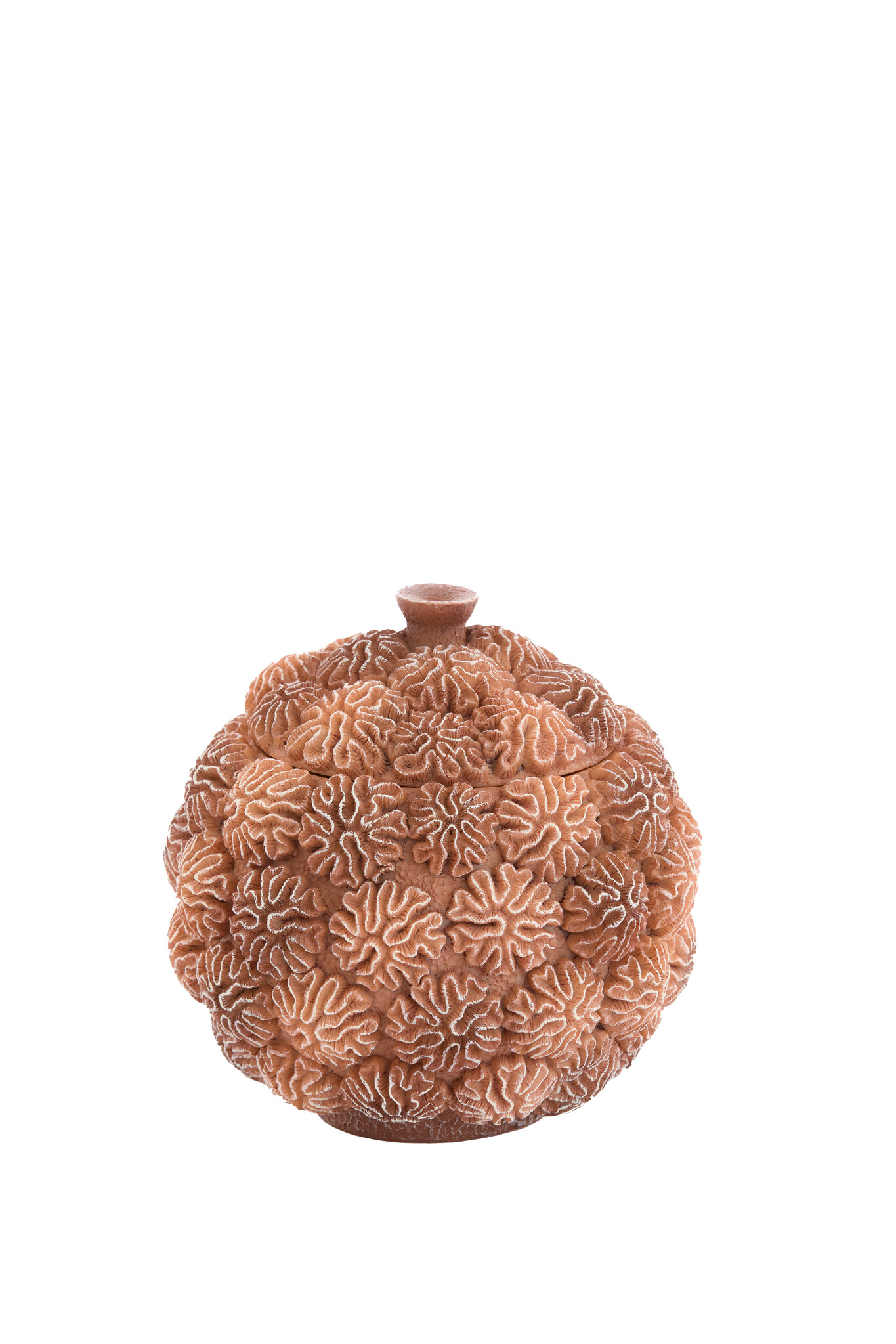 Light & Living - Deco box+deksel CORAL - Ø17x16cm - Bruin