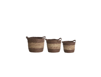 Light & Living - Mand KILKEE - Ø40x40cm - Bruin - Set van 3