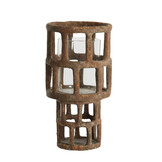 Light & Living - Windlicht ALIMOS - Ø18.5x34.5cm - Bruin