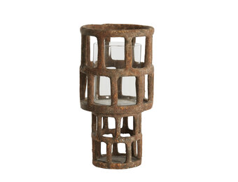 Light & Living - Windlicht ALIMOS - Ø18.5x34.5cm - Bruin