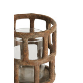 Light & Living - Windlicht ALIMOS - Ø18.5x34.5cm - Bruin