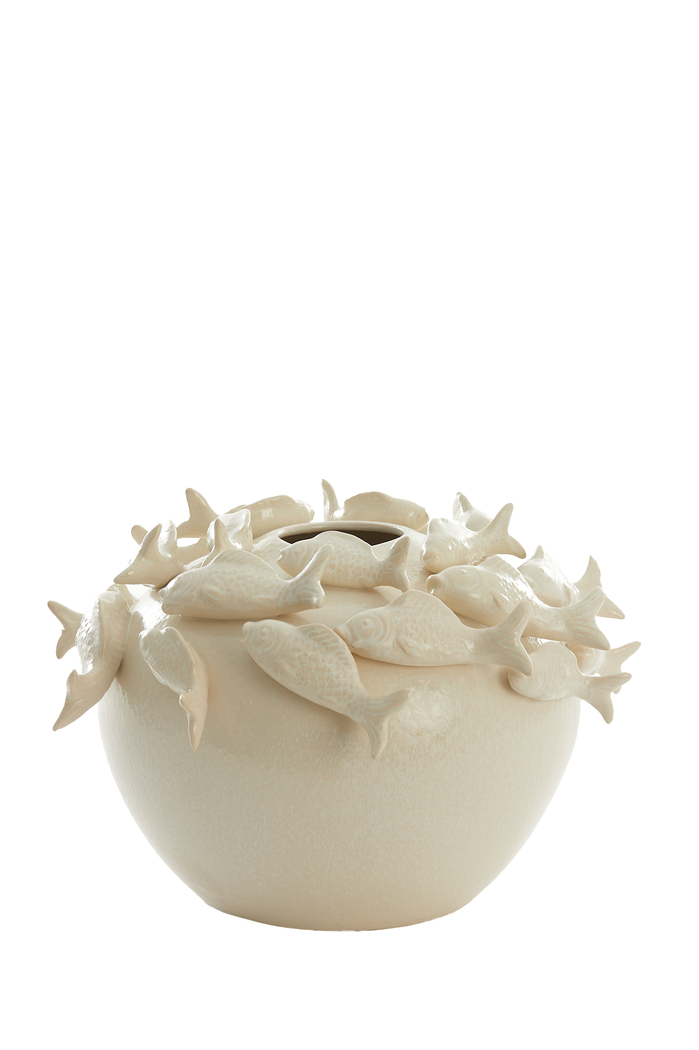 Light & Living - Vaas FISH - Ø40x27cm - Wit