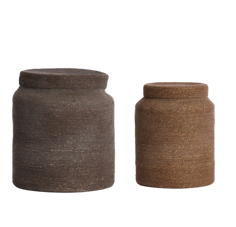 Light & Living - Mand BETANIA - Ø33x38cm - Bruin - Set van 2