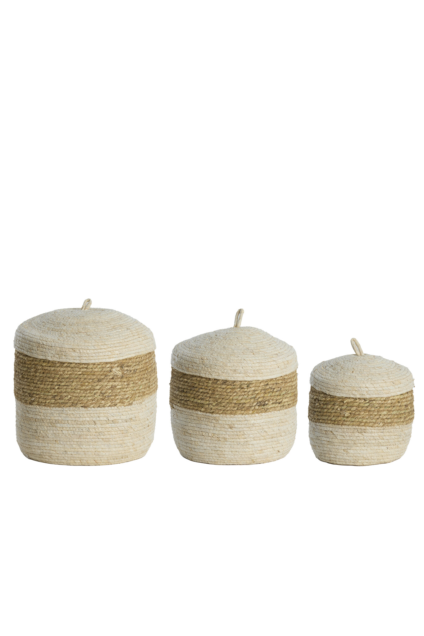 Light & Living - Mand KENMARE - Ø34x36cm - Bruin - Set van 3