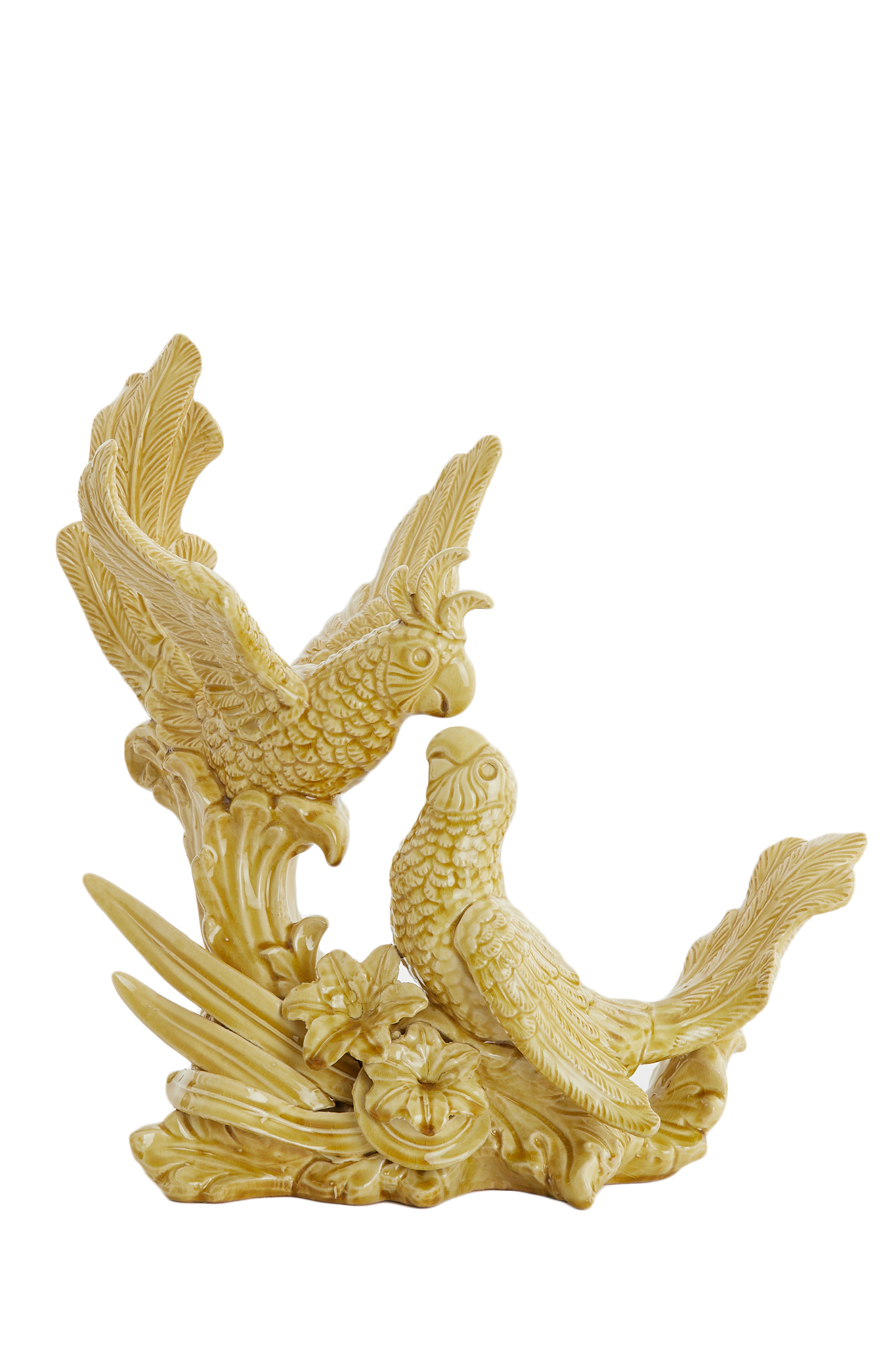 Light & Living - Ornament BIRDS - 43x21x43cm - Geel