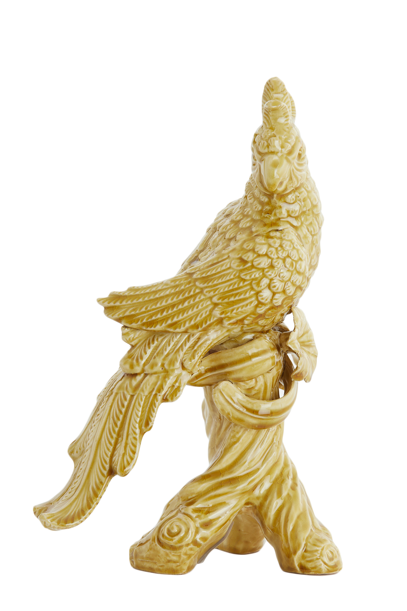 Light & Living - Ornament BIRD - 22.5x14x39cm - Geel