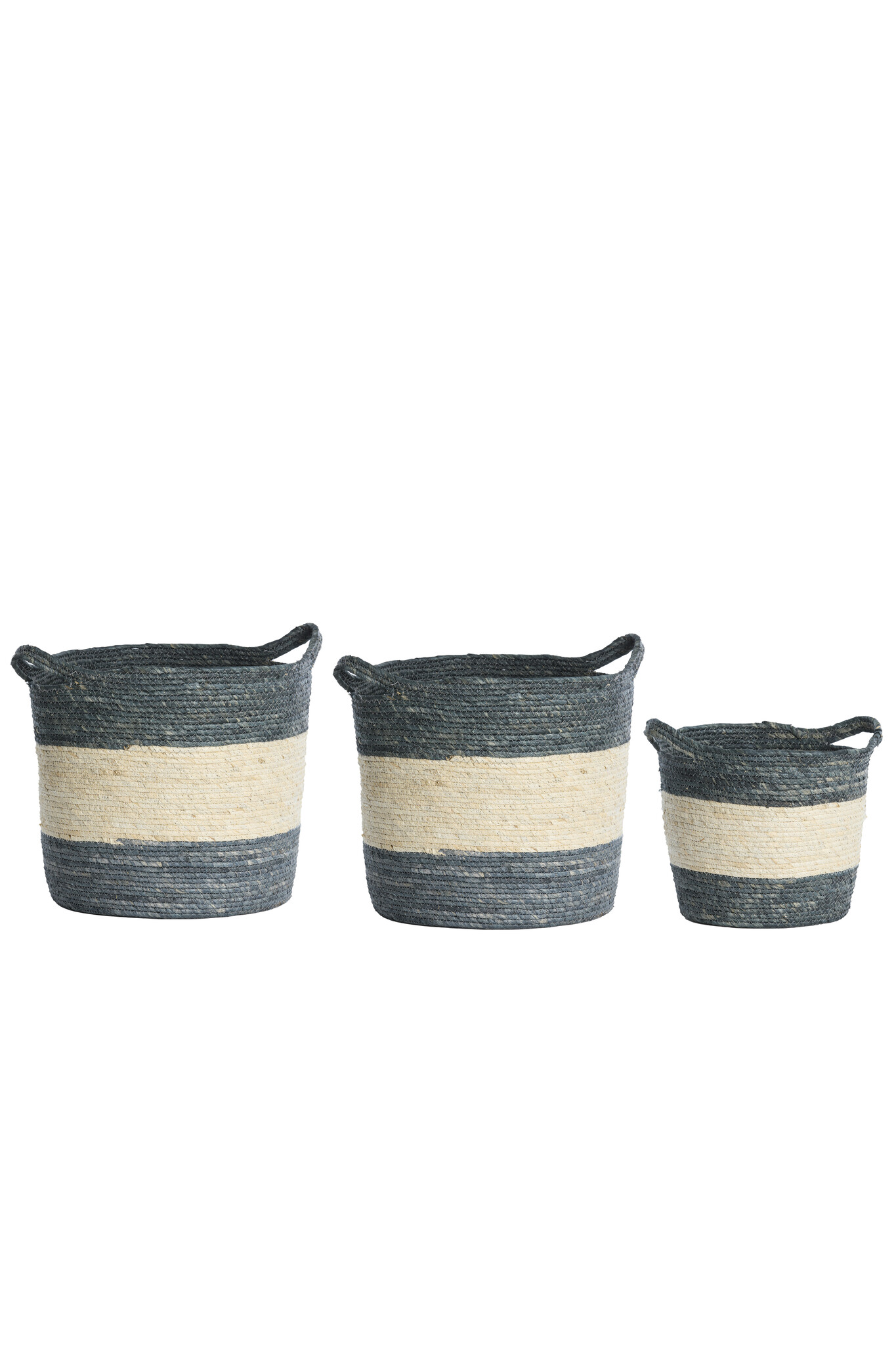 Light & Living - Mand KILKEE - Ø40x40cm - Blauw - Set van 3