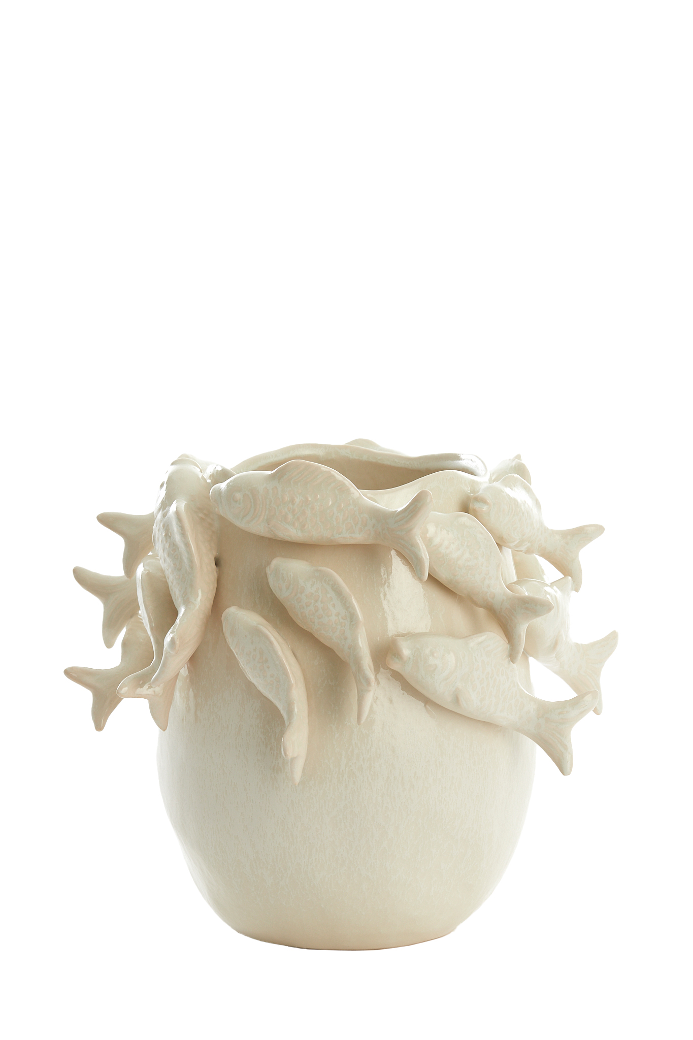 Light & Living - Vaas FISH - 29x28.5x27cm - Wit