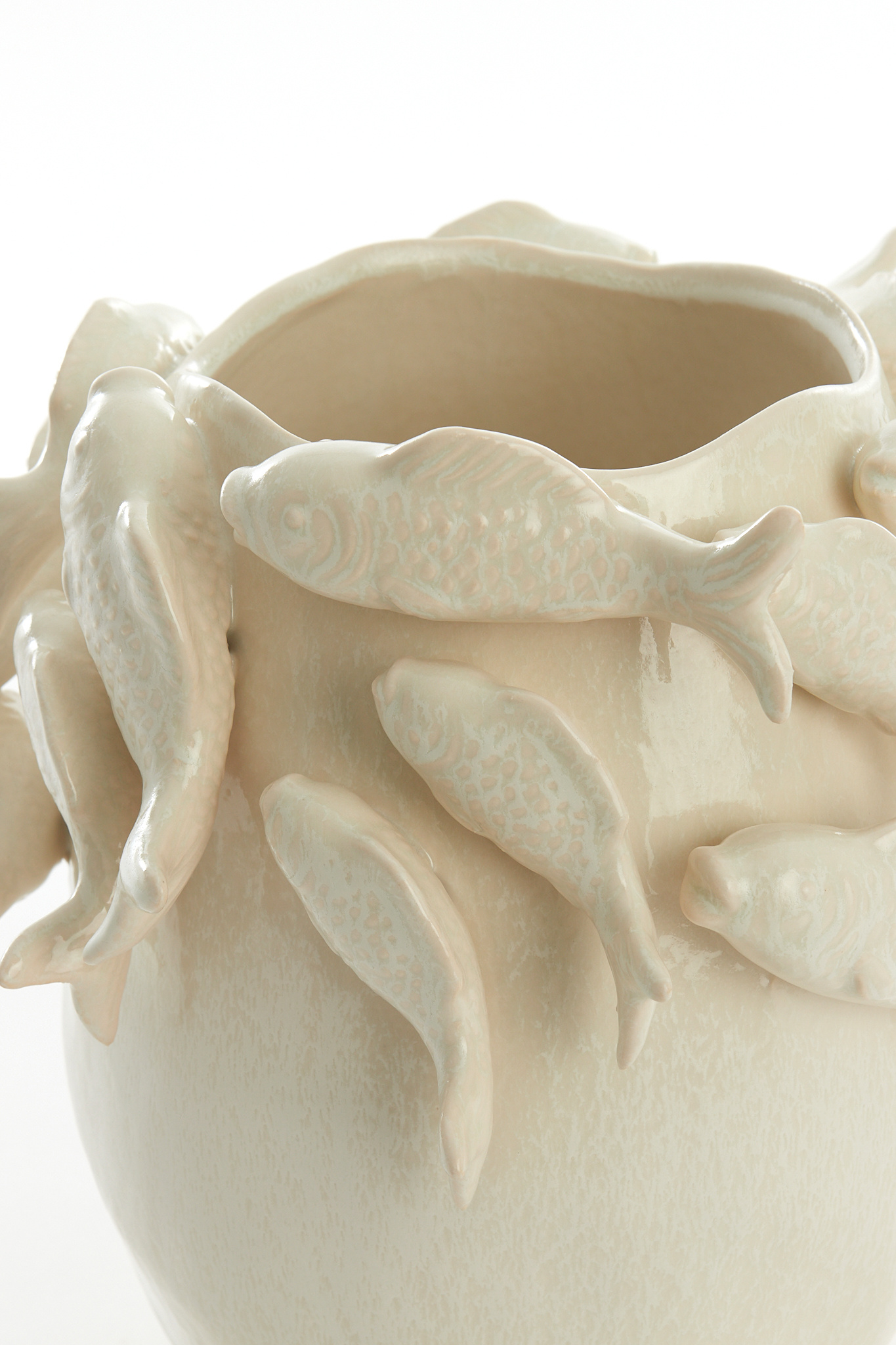 Light & Living - Vaas FISH - 29x28.5x27cm - Wit