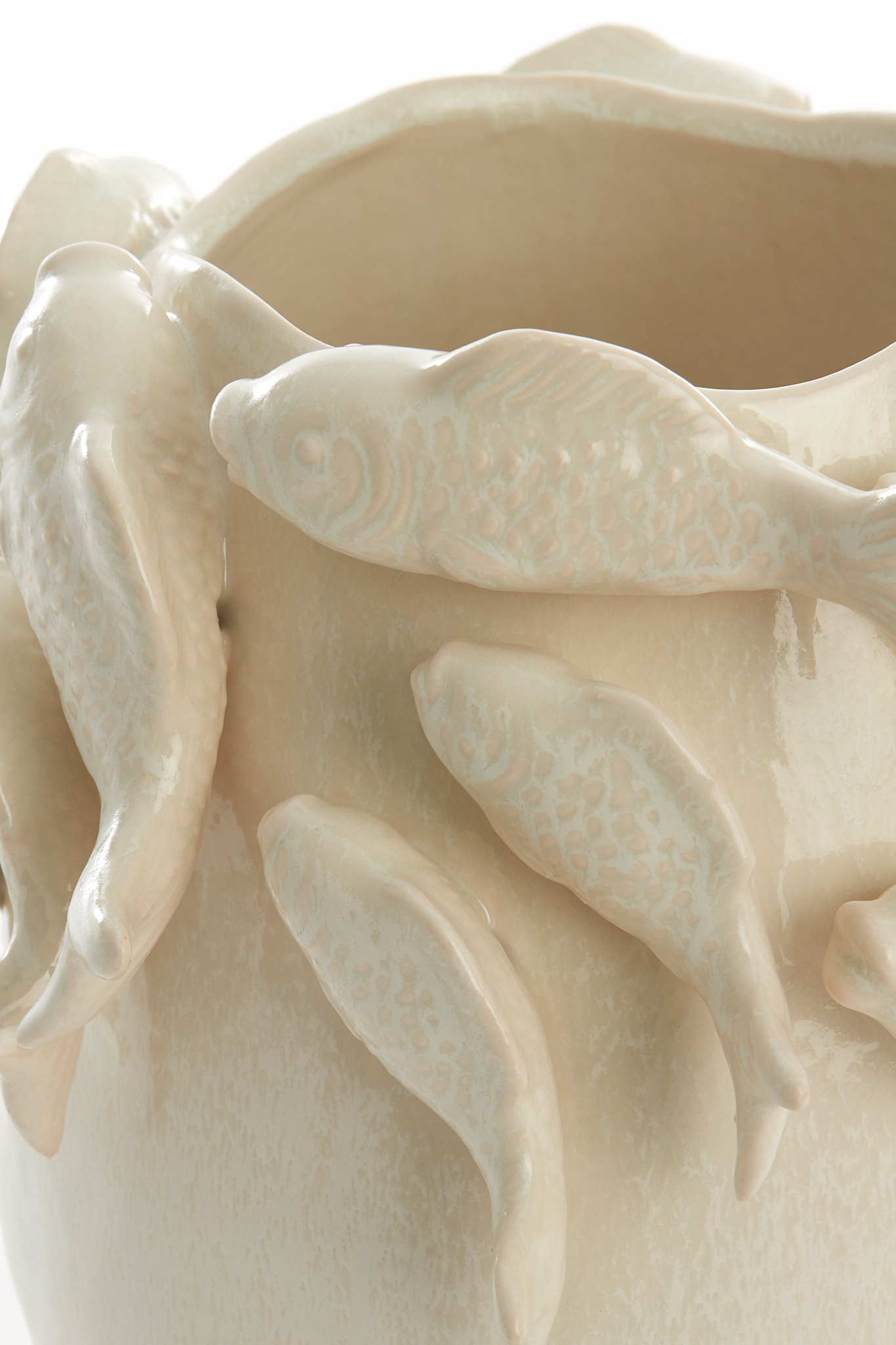 Light & Living - Vaas FISH - 29x28.5x27cm - Wit