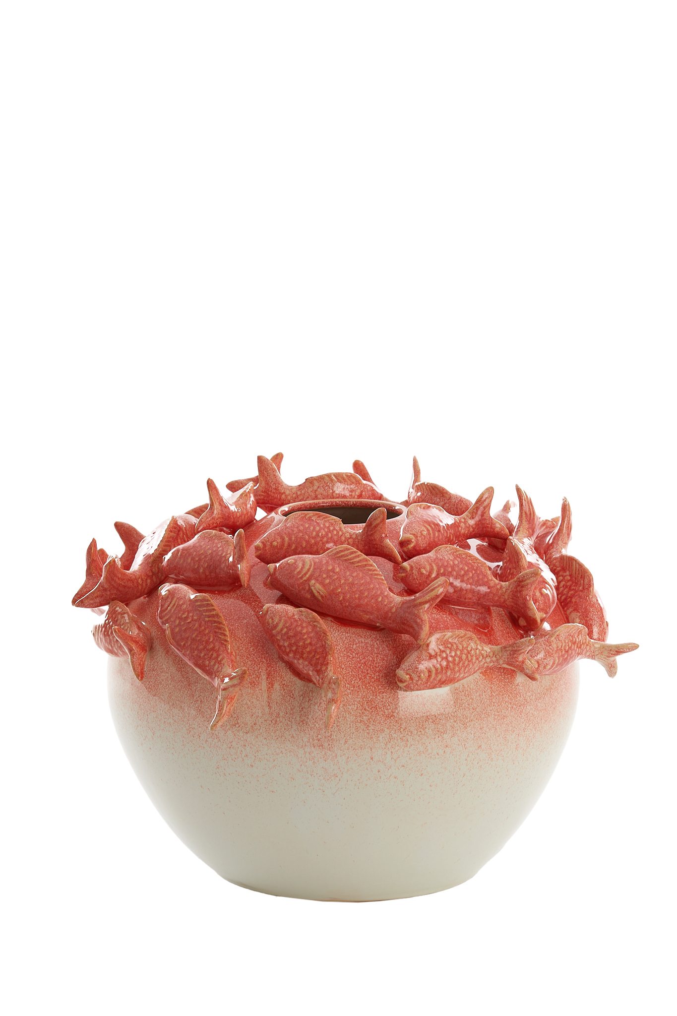 Light & Living - Vaas FISH - Ø40x27cm - Rood