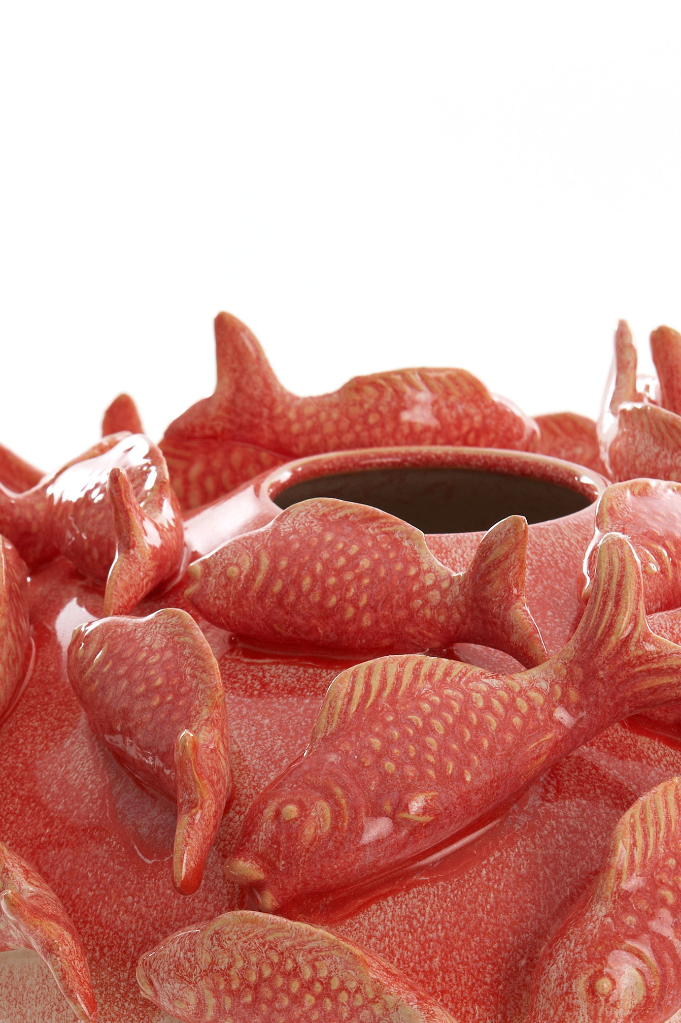 Light & Living - Vaas FISH - Ø40x27cm - Rood