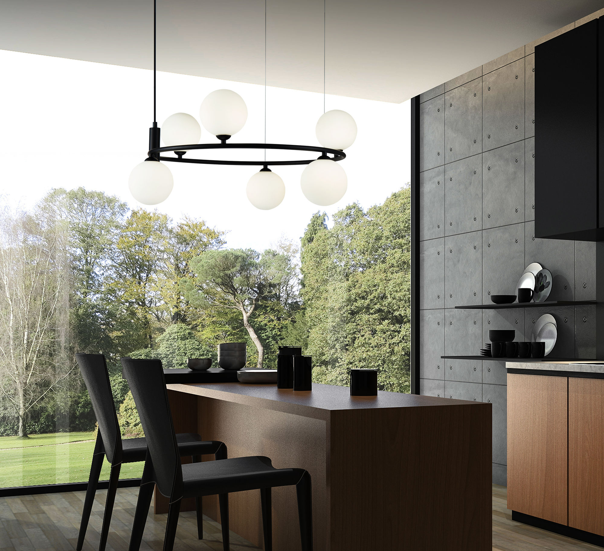 Maytoni - Hanglamp Ring - Zwart - Ø58