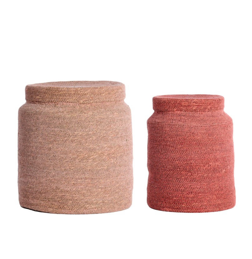 Light & Living - Mand BETANIA - Ø33x38cm - Roze - Set van 2