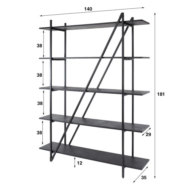 Hoyz Collection - Wandrek 140cm 5 Laags Piega - Grijs