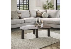 Hoyz Collection - Salontafel 110cm Niervormig Maya Teak - Teak Rust Brown