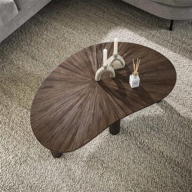 Hoyz Collection - Salontafel 110cm Niervormig Maya Teak - Teak Rust Brown