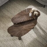 Hoyz Collection - Salontafel  Hoekvormig Maya Teak - Teak Rust Brown - Set van 2