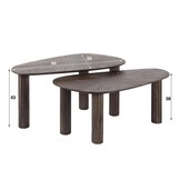 Hoyz Collection - Salontafel  Hoekvormig Maya Teak - Teak Rust Brown - Set van 2