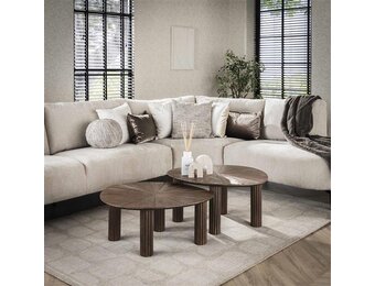 Hoyz Collection - Salontafel Maya Teak - Teak Rust Brown - Set van 2