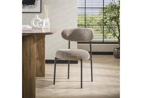 Hoyz Collection - Eetkamerstoel Round - Tissee Cargo Zandkleur - Set van 2