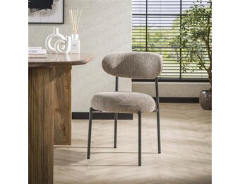 Hoyz Collection - Eetkamerstoel Round - Tissee Cargo Zandkleur - Set van 2