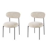 Hoyz Collection - Eetkamerstoel Round - Tissee Cargo Zandkleur - Set van 2