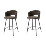 Hoyz Collection - Barstoel Boucle Salon - Tissee Cargo Bruin - Set van 2