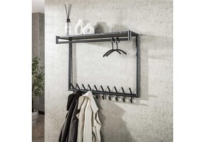 Hoyz Collection - Kapstok 20 Haaks Hoog Roede-hoedenplank  - 3D Zwart Bruin