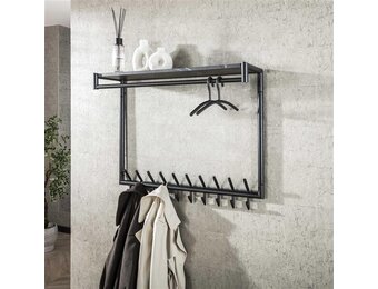 Hoyz Collection - Kapstok 20 Haaks Hoog Roede-hoedenplank  - 3D Zwart Bruin