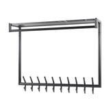 Hoyz Collection - Kapstok 20 Haaks Hoog Roede-hoedenplank  - 3D Zwart Bruin