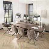 Hoyz Collection - Eetkamertafel 300 Arcadia Oval - Massief Acacia Drift Brown