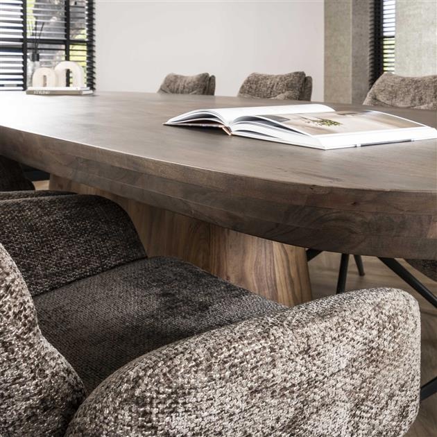 Hoyz Collection - Eetkamertafel 300 Arcadia Oval - Massief Acacia Drift Brown