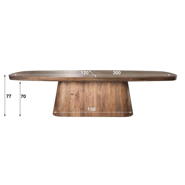 Hoyz Collection - Eetkamertafel 300 Arcadia Oval - Massief Acacia Drift Brown