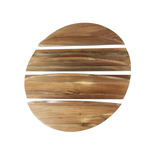 Hoyz Collection - Wandschap Set-4 Rond - Massief Margosa Naturel