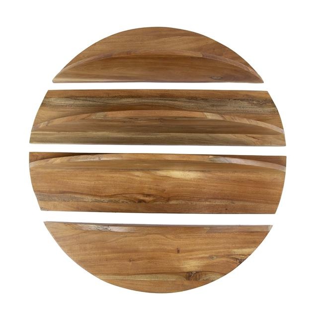 Hoyz Collection - Wandschap Set-4 Rond - Massief Margosa Naturel