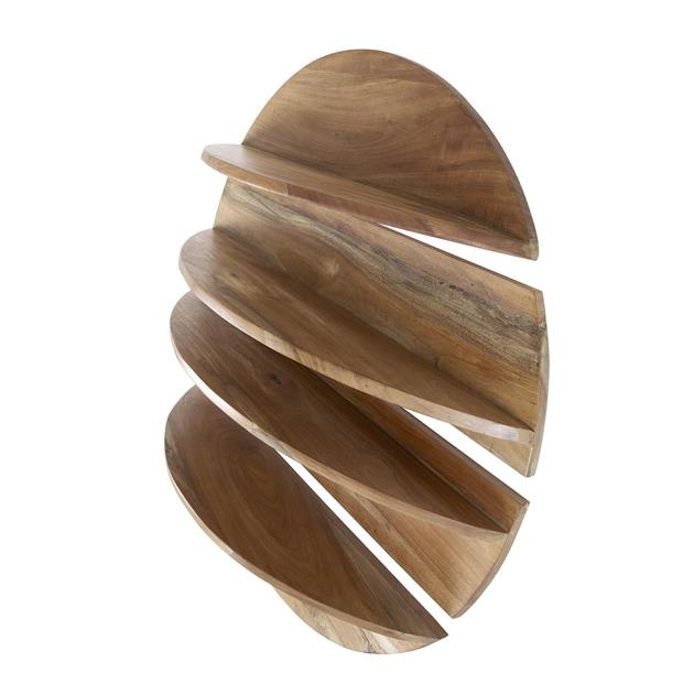 Hoyz Collection - Wandschap Set-4 Rond - Massief Margosa Naturel