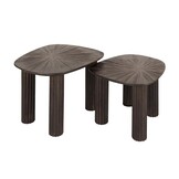 Hoyz Collection - Salontafel Driehoekig Maya Teak - Teak Rust Brown - Set van 2