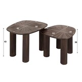 Hoyz Collection - Salontafel Driehoekig Maya Teak - Teak Rust Brown - Set van 2