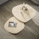 Hoyz Collection - Salontafel Romano Kiezel - Ceramic Travertine - Set van 2
