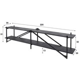 Hoyz Collection - TV-meubel 220cm XL Piega - Grijs