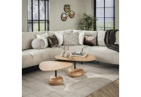 Hoyz Collection - Salontafel Set-2 Driehoekig Blad - Massief Acacia Naturel
