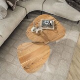 Hoyz Collection - Salontafel Set-2 Driehoekig Blad - Massief Acacia Naturel